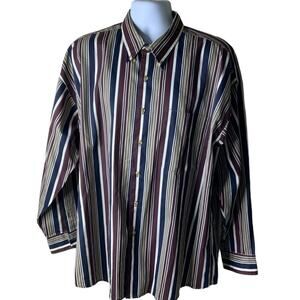 Loafers Reed St James Striped Shirt Mens XL Long Sleeve Wrinkle Resistant Button